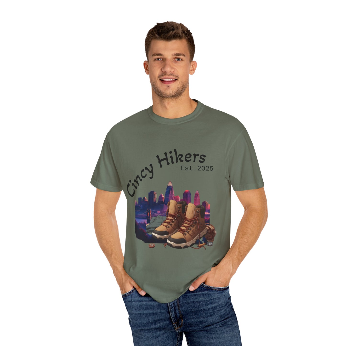 Cincy Hikers T-Shirt - Kicking Rocks Est. 2025 | Unisex Garment-Dyed Tee for Outdoor Enthusiasts