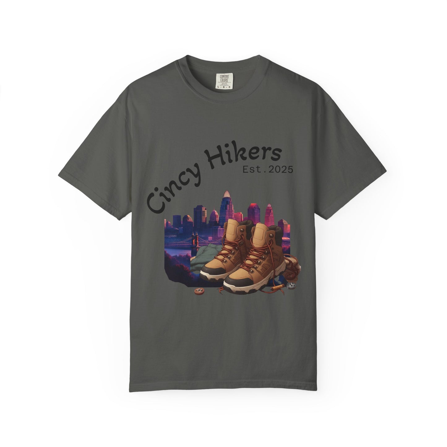 Cincy Hikers T-Shirt - Kicking Rocks Est. 2025 | Unisex Garment-Dyed Tee for Outdoor Enthusiasts