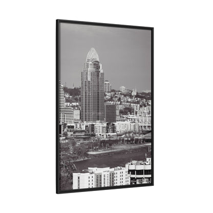 Framed Matte Canvas Cityscape Print — Cincinnati Wall Art