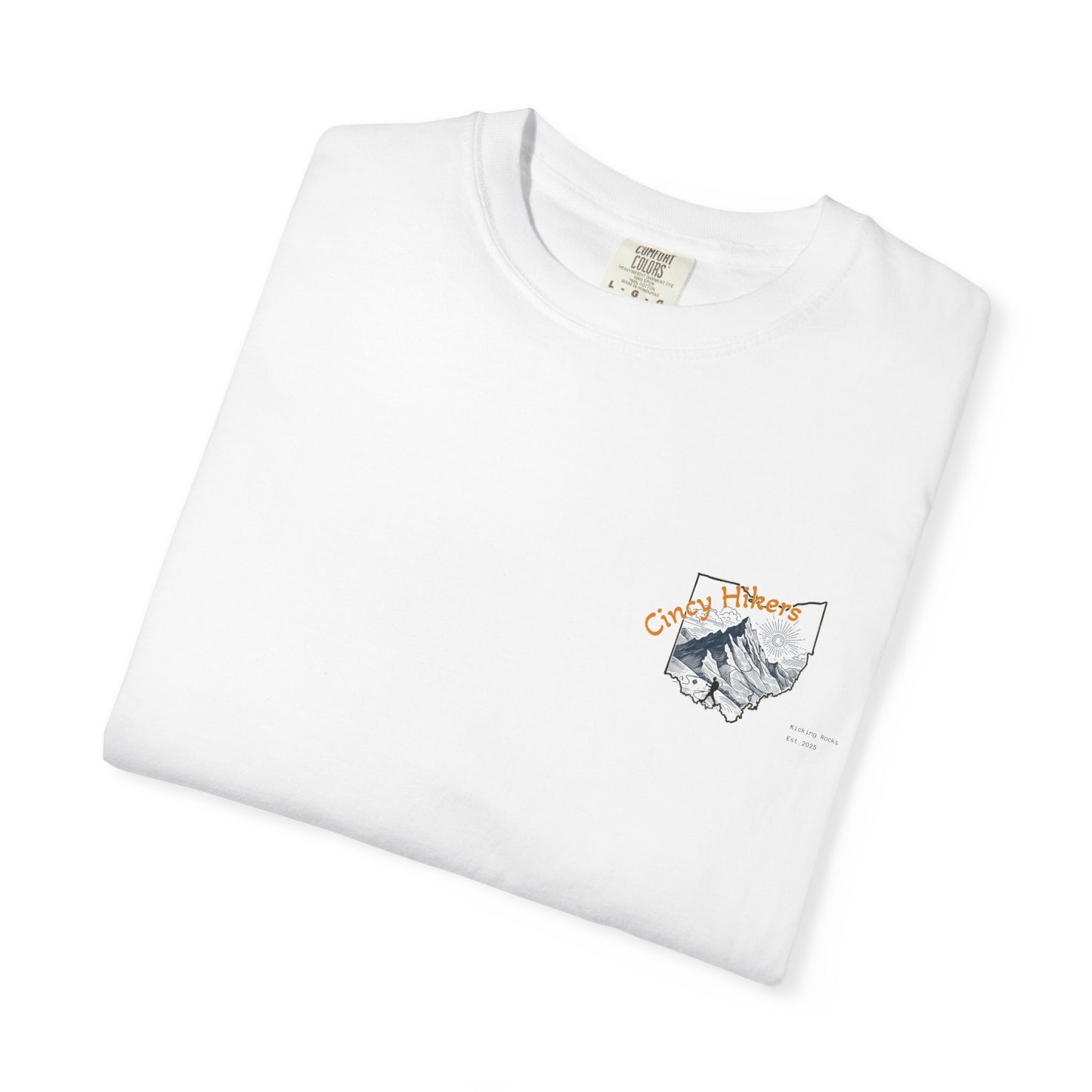 Camp Laugh Repeat T-Shirt — Camping Graphic Tee with Pocket Mountain Design