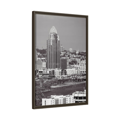 Framed Matte Canvas Cityscape Print — Cincinnati Wall Art