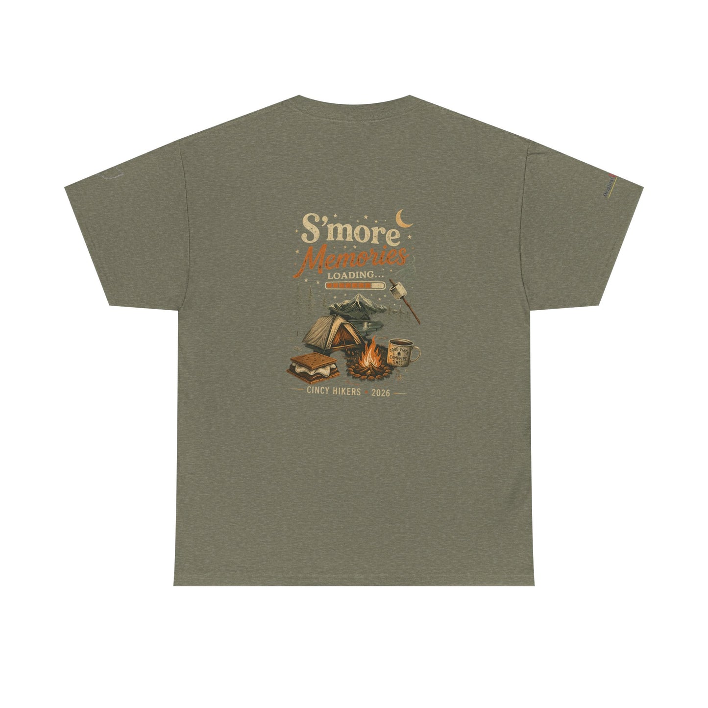 S'more Memories Camping T-Shirt – Retro Campfire Tent Graphic Tee