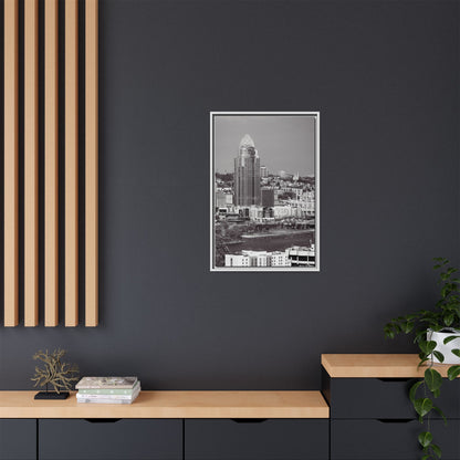 Framed Matte Canvas Cityscape Print — Cincinnati Wall Art