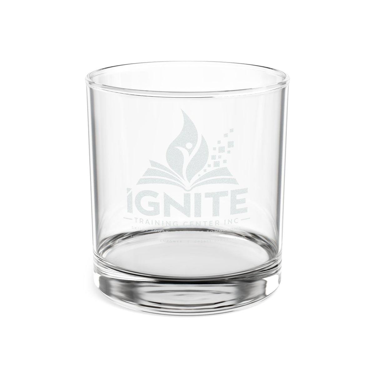 Engraved 10.5 oz Whiskey Glass — Ignite Logo Crystal Rocks Glass, Personalized Bar Gift
