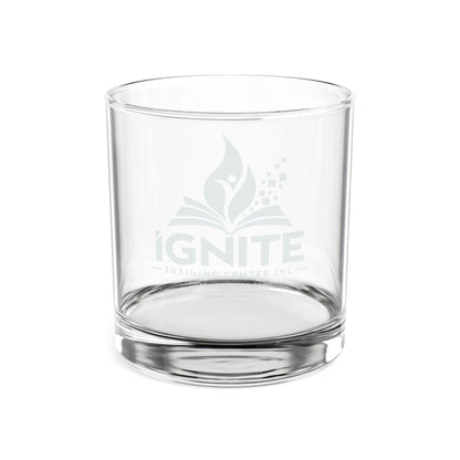 Engraved 10.5 oz Whiskey Glass — Ignite Logo Crystal Rocks Glass, Personalized Bar Gift