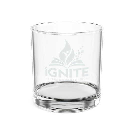 Engraved 10.5 oz Whiskey Glass — Ignite Logo Crystal Rocks Glass, Personalized Bar Gift