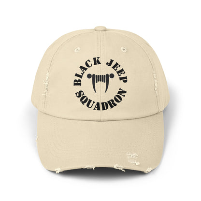 Black Jeep Squadron Unisex Distressed Cap