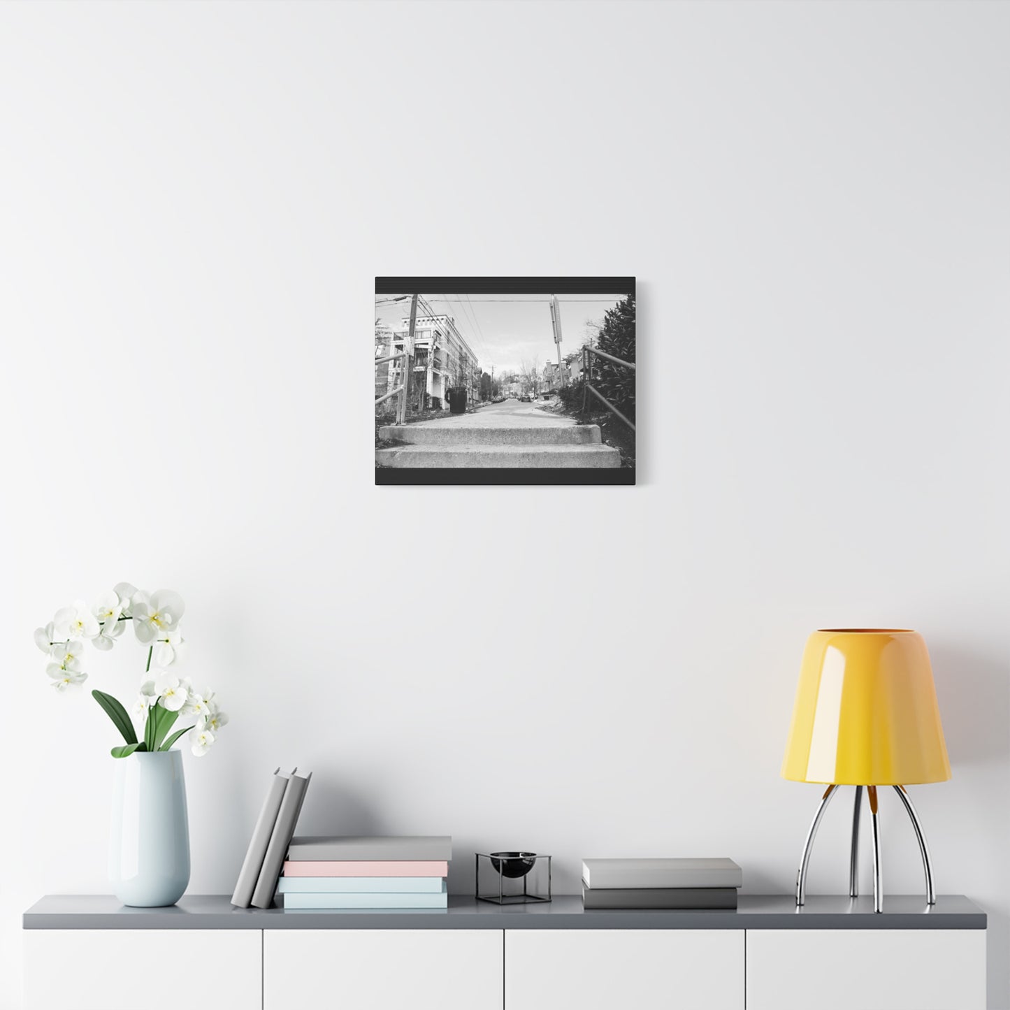 Cincinnati Urban Steps Matte Canvas Print — Peaceful Empty Street Wall Art