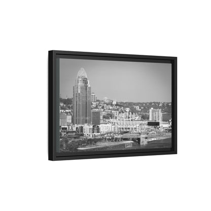 Cincy in the Fall Wall Art — Black & White Cityscape Print