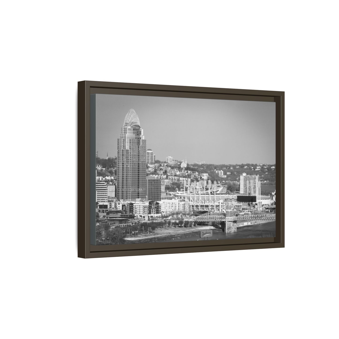 Cincy in the Fall Wall Art — Black & White Cityscape Print