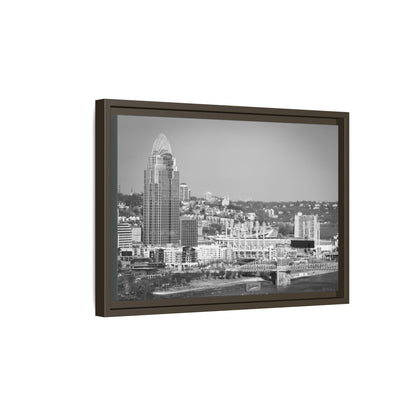 Cincy in the Fall Wall Art — Black & White Cityscape Print