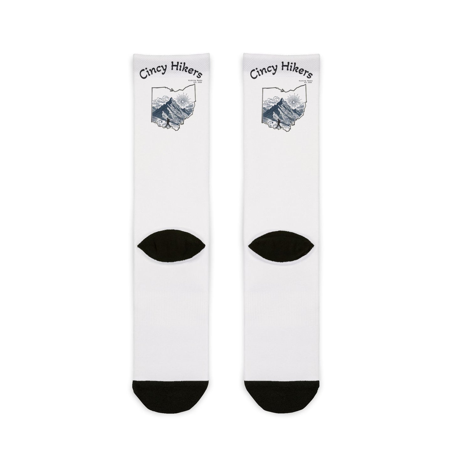BW Cincy Hiking Crew Socks - 'Crazy Hikers' Orange Sublimation Socks