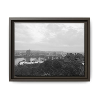 Queen City Bridges Winter Matte Canvas (Framed)