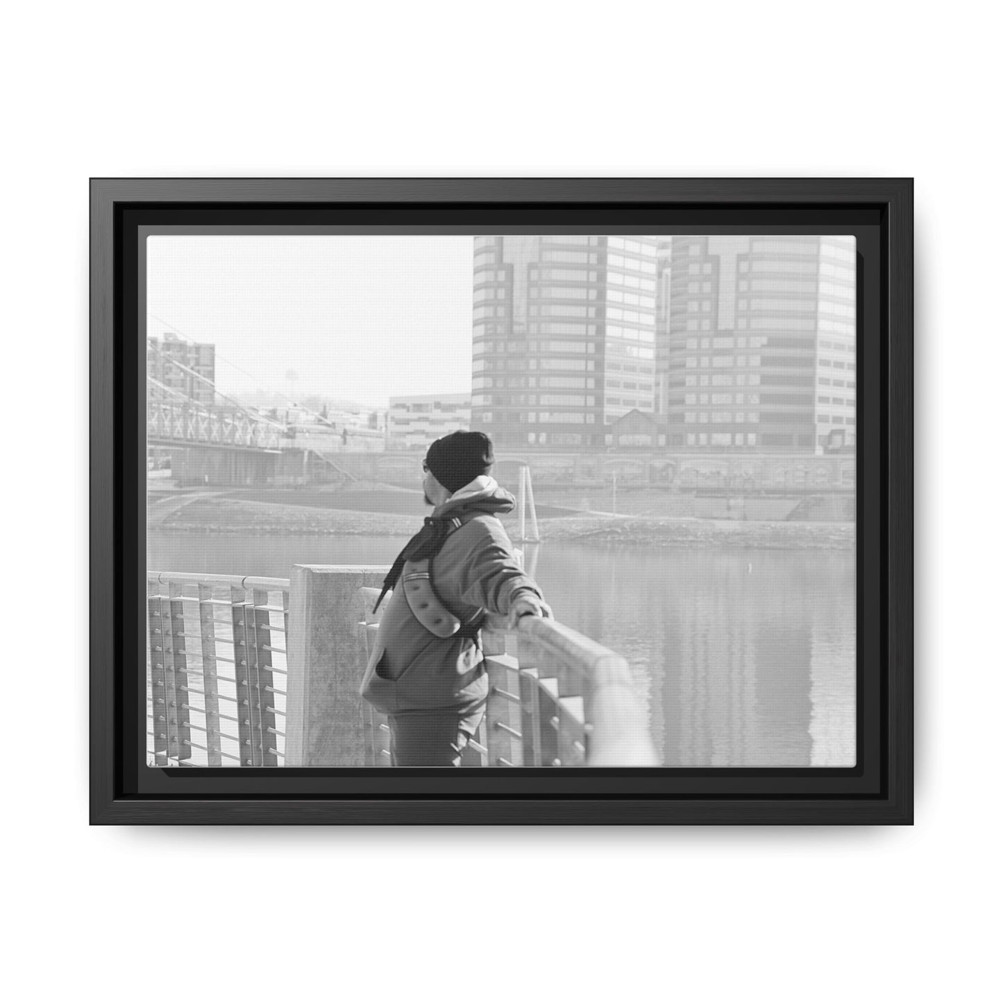Queen City Hiker Matte Canvas Print — Framed Multi-Color Wall Art