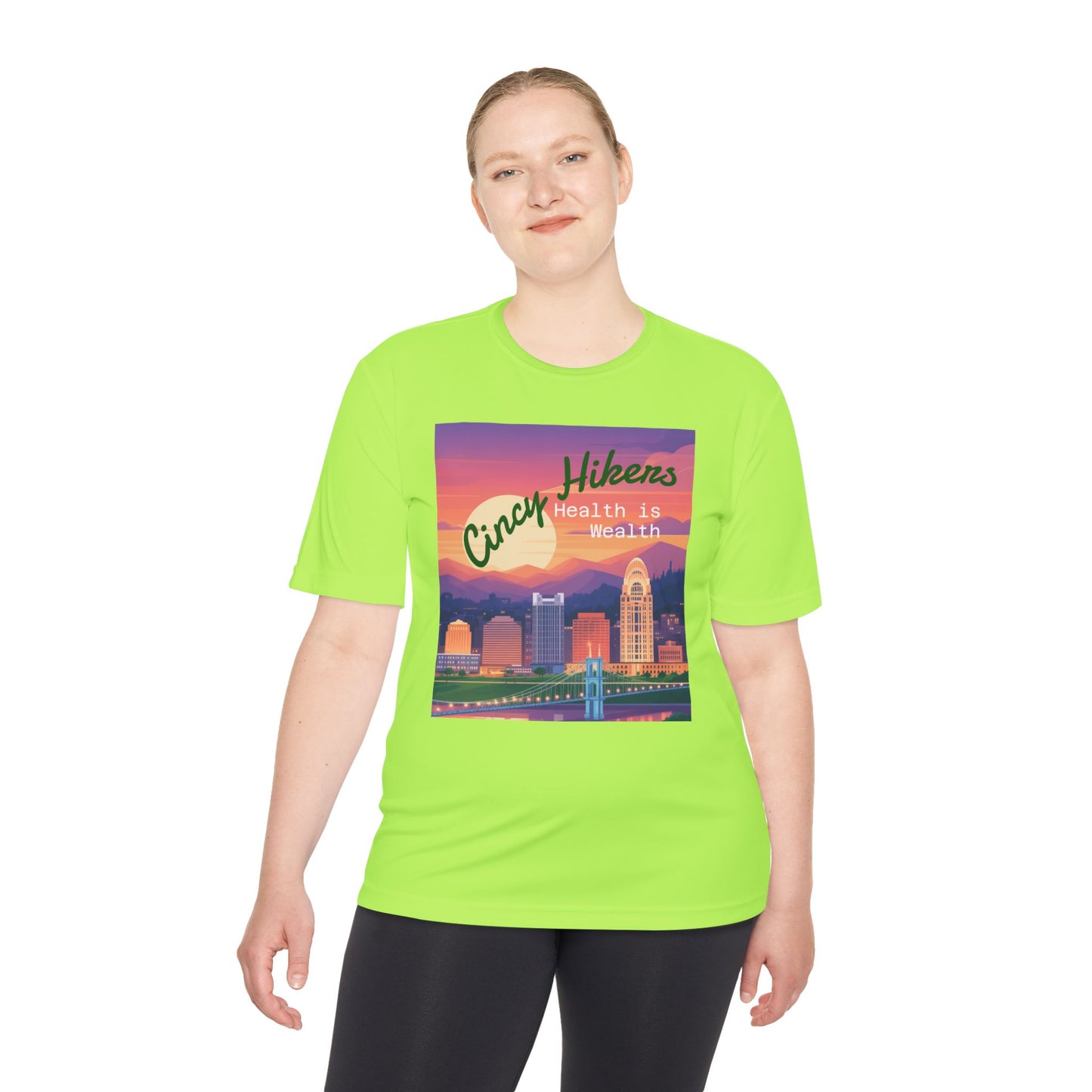 Health is Wealth: Unisex Moisture Wicking Tee for Hikers, Fitness Lovers, Outdoor Adventures, Travel, Gym Wear