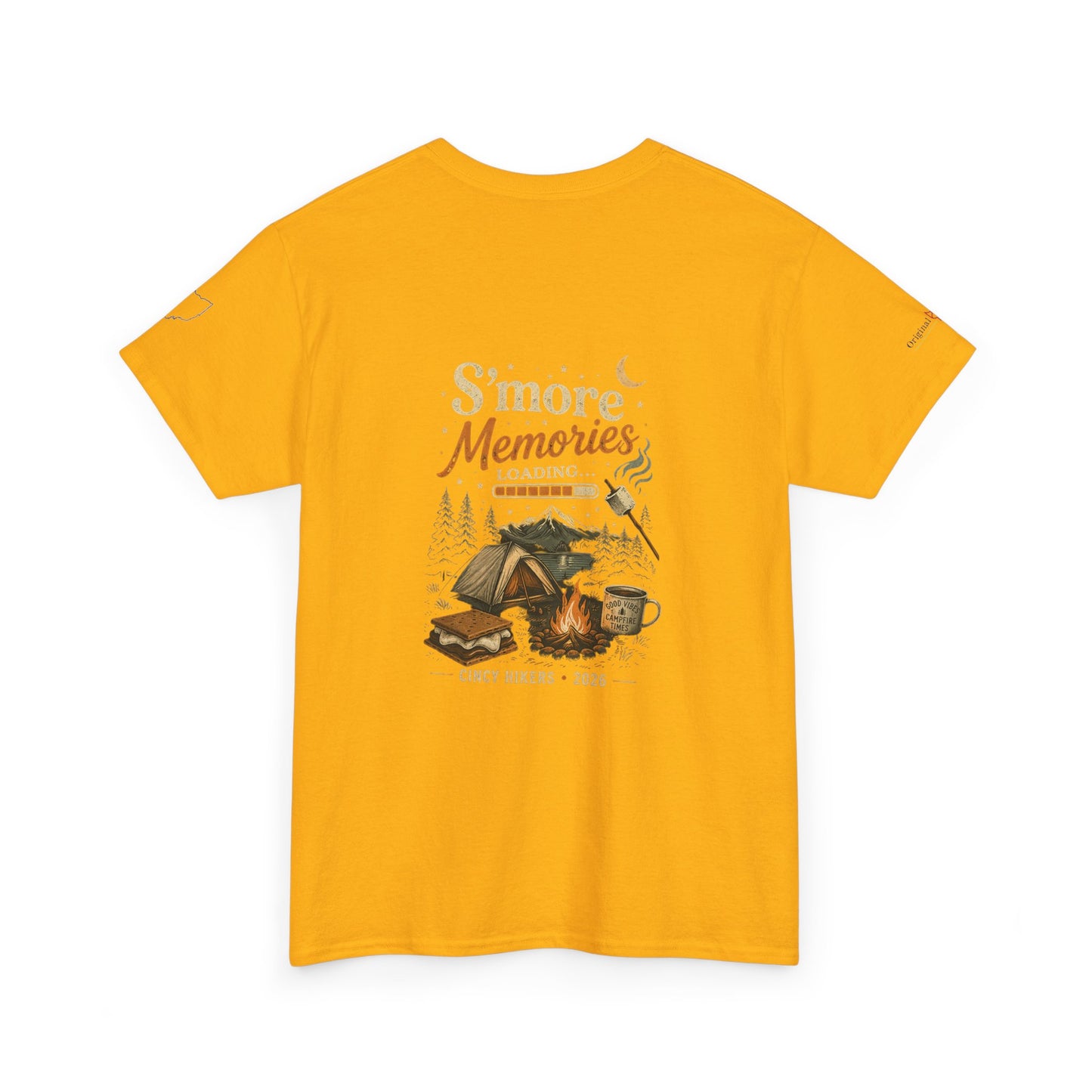 S'more Memories Camping T-Shirt – Retro Campfire Tent Graphic Tee
