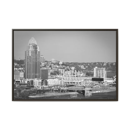 Cincy in the Fall Wall Art — Black & White Cityscape Print