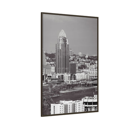 Framed Matte Canvas Cityscape Print — Cincinnati Wall Art