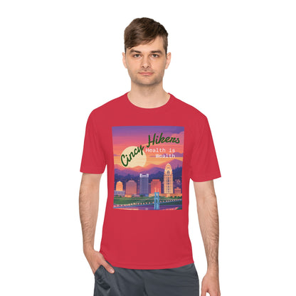 Health is Wealth: Unisex Moisture Wicking Tee for Hikers, Fitness Lovers, Outdoor Adventures, Travel, Gym Wear