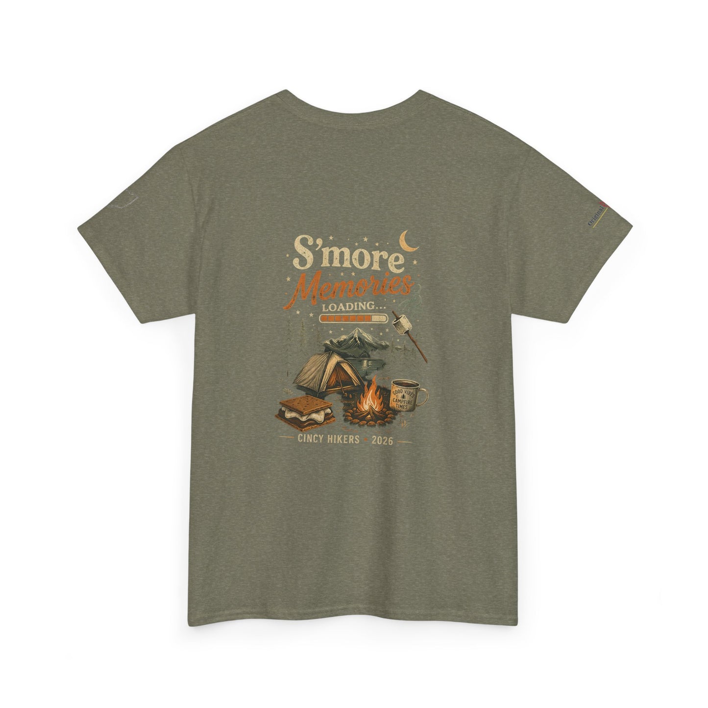 S'more Memories Camping T-Shirt – Retro Campfire Tent Graphic Tee