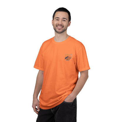 Camp Laugh Repeat T-Shirt — Camping Graphic Tee with Pocket Mountain Design