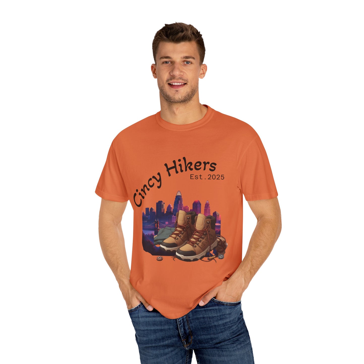 Cincy Hikers T-Shirt - Kicking Rocks Est. 2025 | Unisex Garment-Dyed Tee for Outdoor Enthusiasts