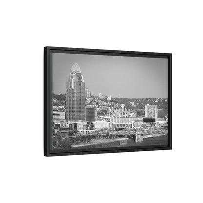 Cincy in the Fall Wall Art — Black & White Cityscape Print