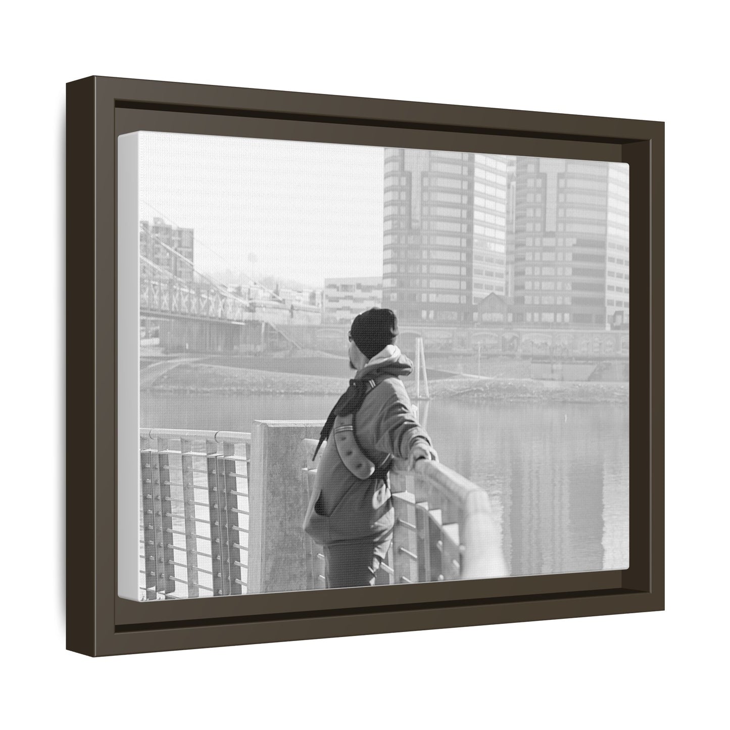 Queen City Hiker Matte Canvas Print — Framed Multi-Color Wall Art