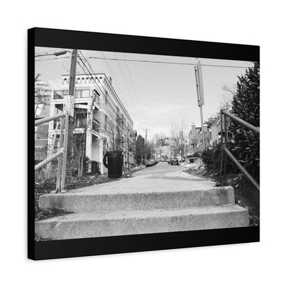Cincinnati Urban Steps Matte Canvas Print — Peaceful Empty Street Wall Art