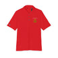 White Performance Polo Shirt with Embroidered Golf Emblem