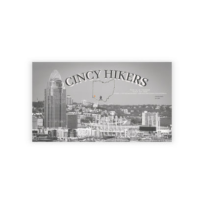 Cincy Hikers Business Cards – Cincinnati Skyline Black & White Networking Cards