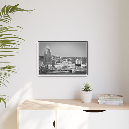 Cincy in the Fall Wall Art — Black & White Cityscape Print