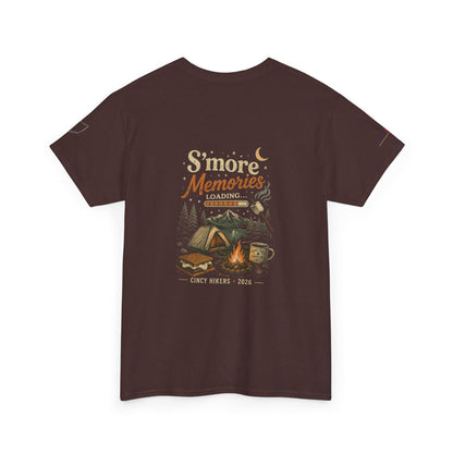 S'more Memories Camping T-Shirt – Retro Campfire Tent Graphic Tee