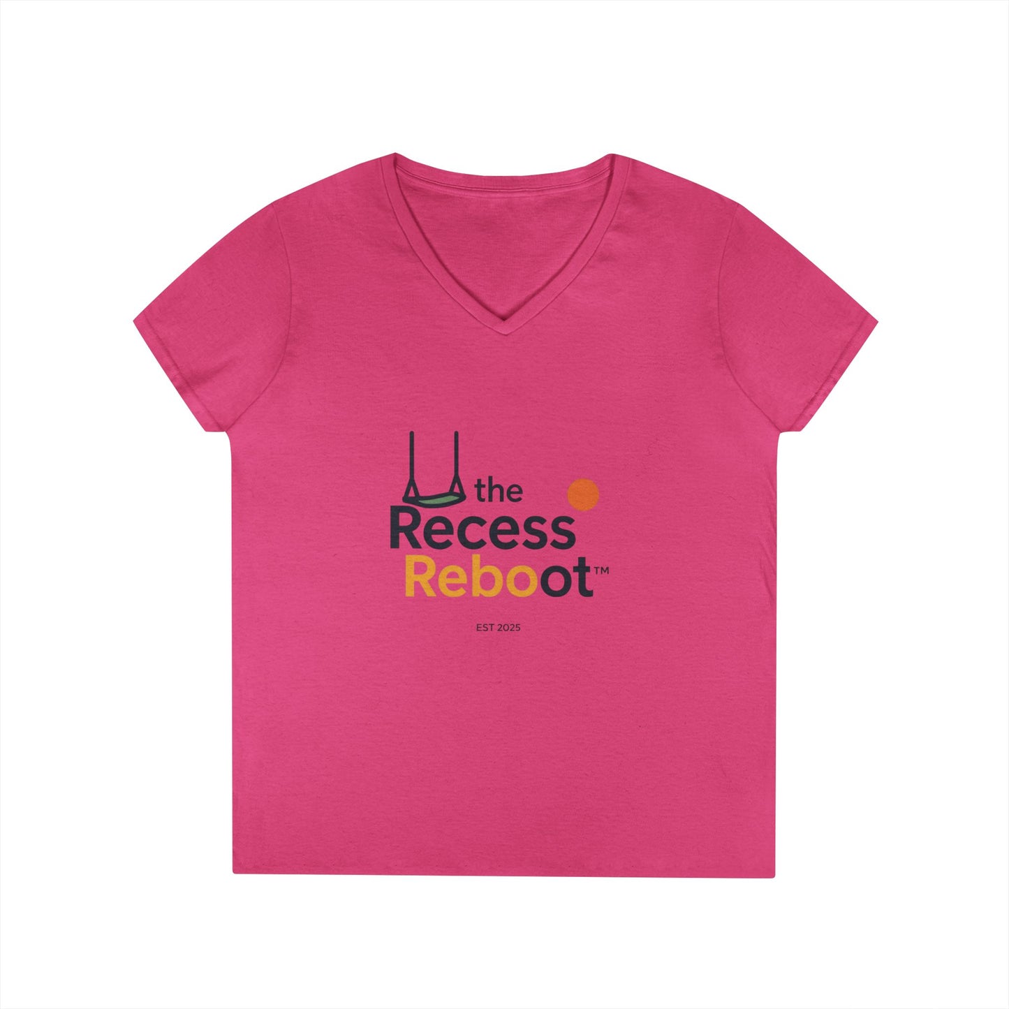 The Recess Reboot V-Neck Tee — "Reclaim Your Play" Women's T‑Shirt