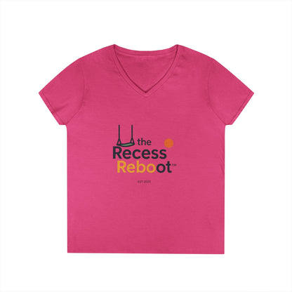 The Recess Reboot V-Neck Tee — "Reclaim Your Play" Women's T‑Shirt