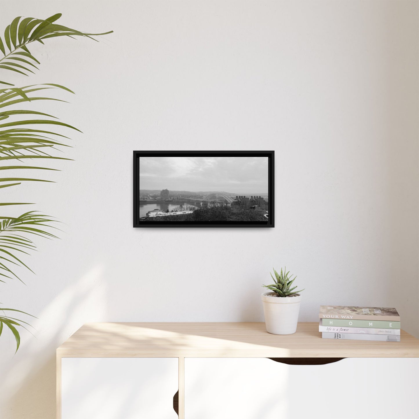 Queen City Bridges Winter Matte Canvas (Framed)