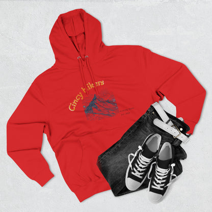Cincy Hikers Fleece Hoodie, Cozy Mountain Apparel for Outdoor Lovers, Perfect Gift for Hikers, Camping, or Adventurers