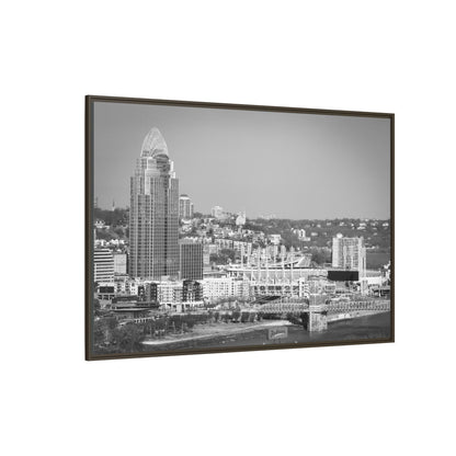 Cincy in the Fall Wall Art — Black & White Cityscape Print