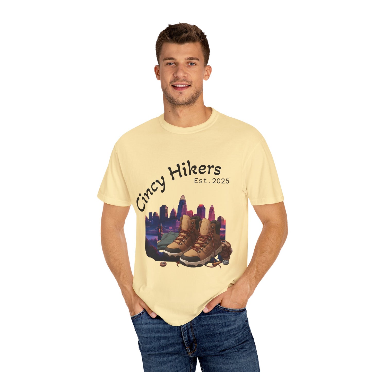 Cincy Hikers T-Shirt - Kicking Rocks Est. 2025 | Unisex Garment-Dyed Tee for Outdoor Enthusiasts