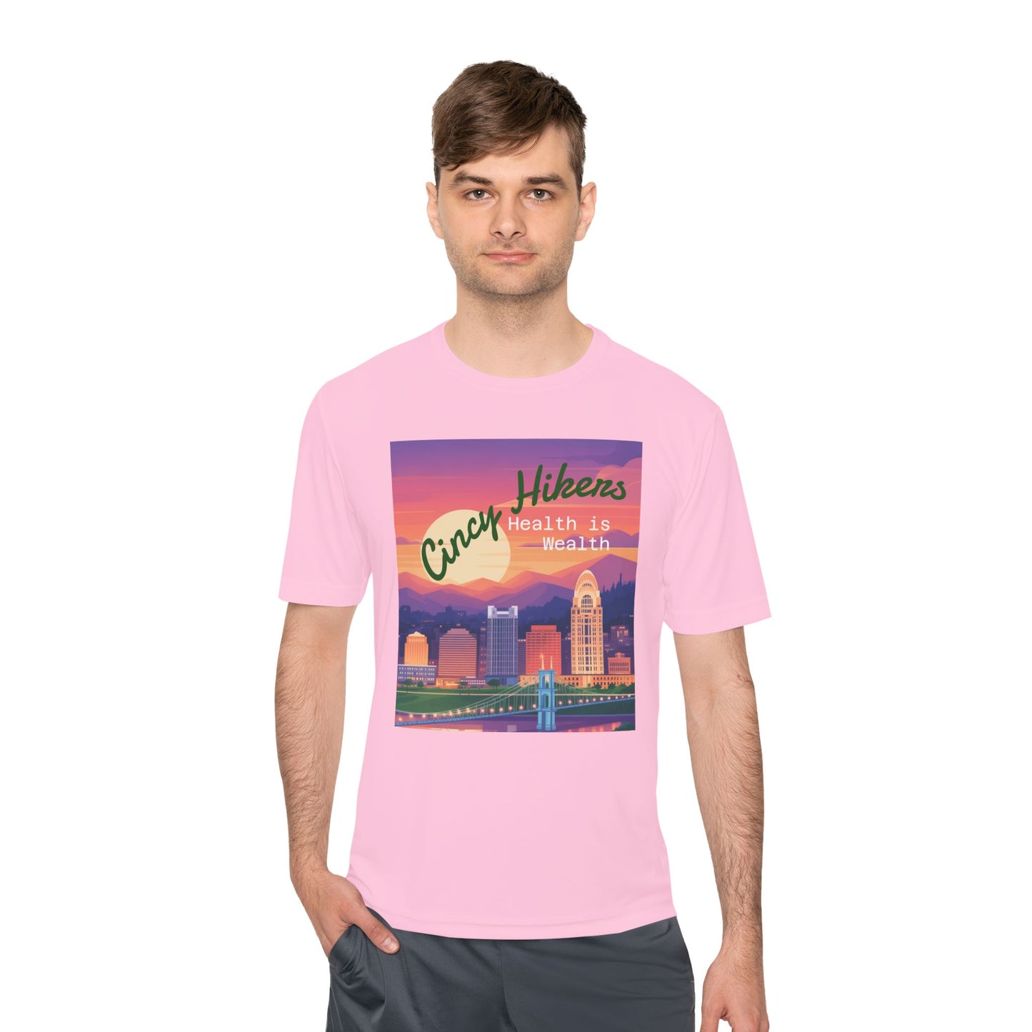 Health is Wealth: Unisex Moisture Wicking Tee for Hikers, Fitness Lovers, Outdoor Adventures, Travel, Gym Wear