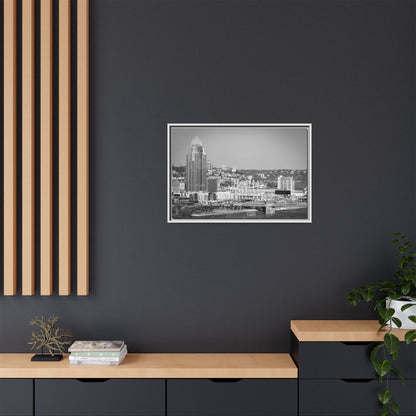 Cincy in the Fall Wall Art — Black & White Cityscape Print