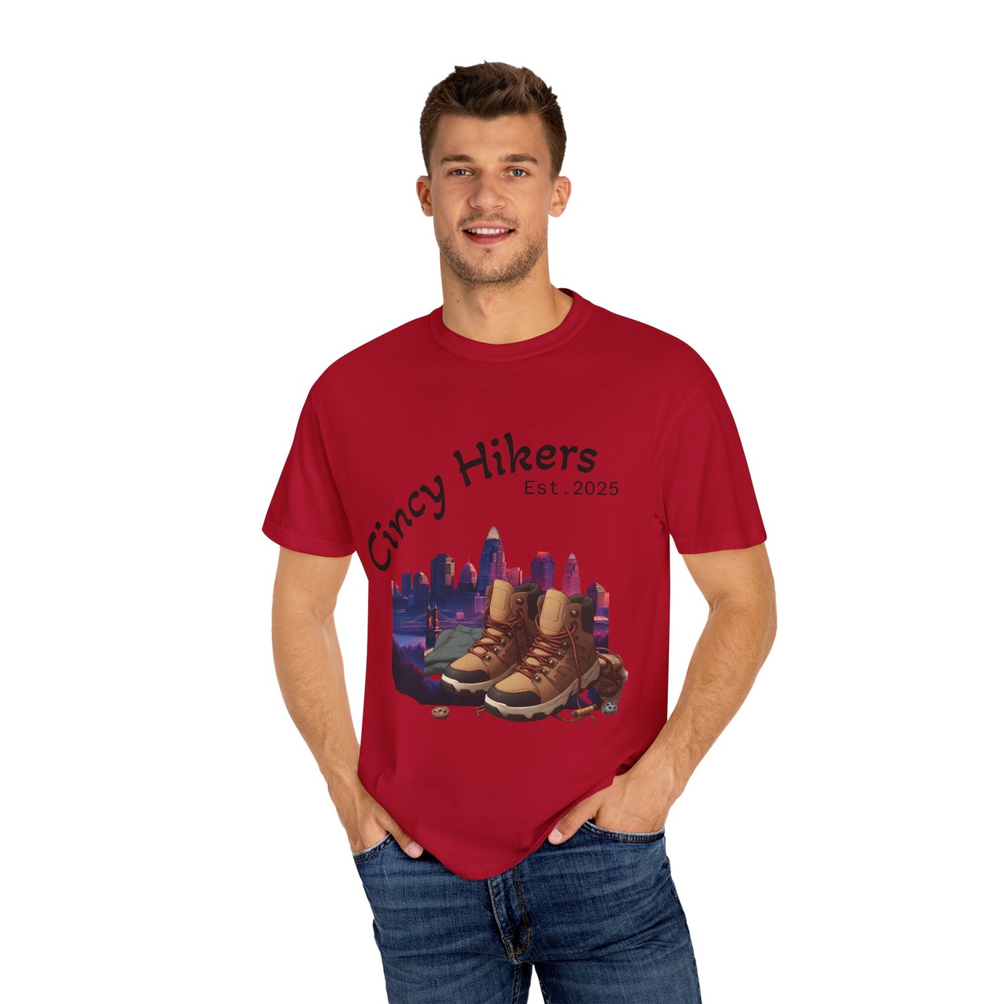 Cincy Hikers T-Shirt - Kicking Rocks Est. 2025 | Unisex Garment-Dyed Tee for Outdoor Enthusiasts