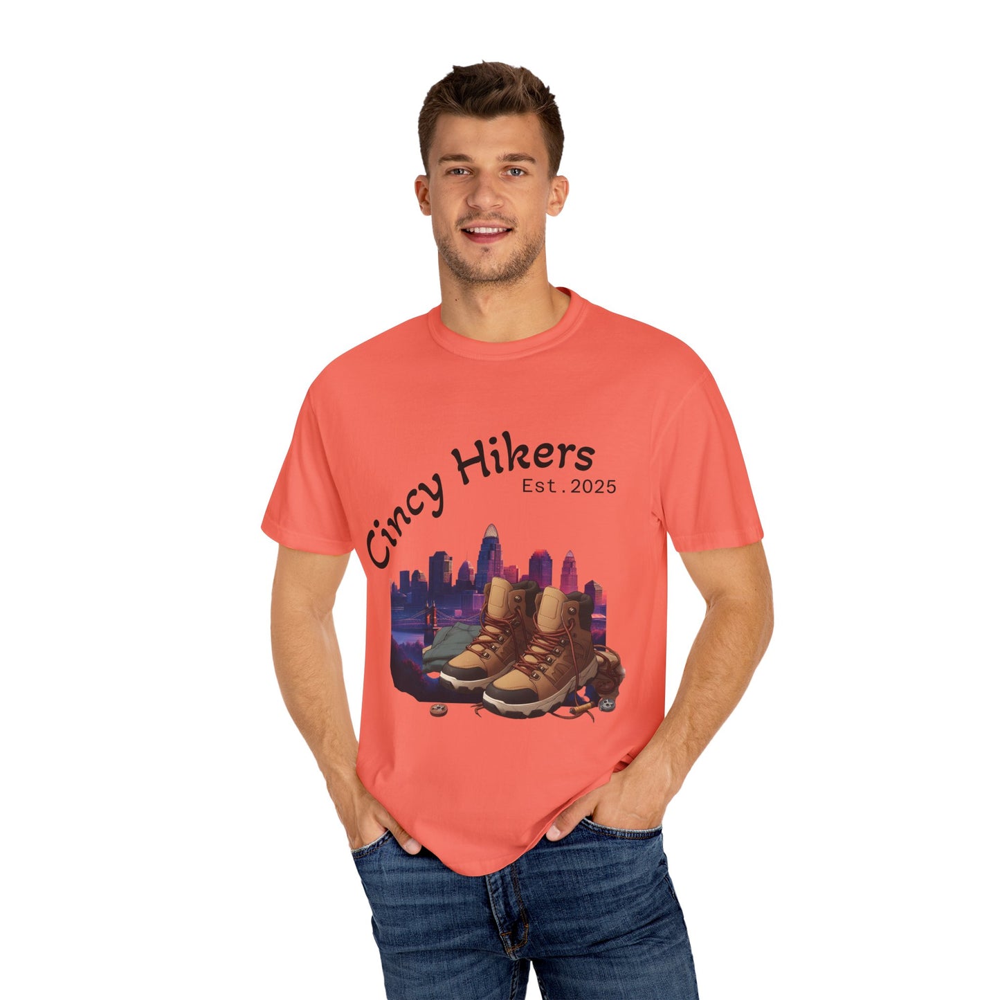 Cincy Hikers T-Shirt - Kicking Rocks Est. 2025 | Unisex Garment-Dyed Tee for Outdoor Enthusiasts