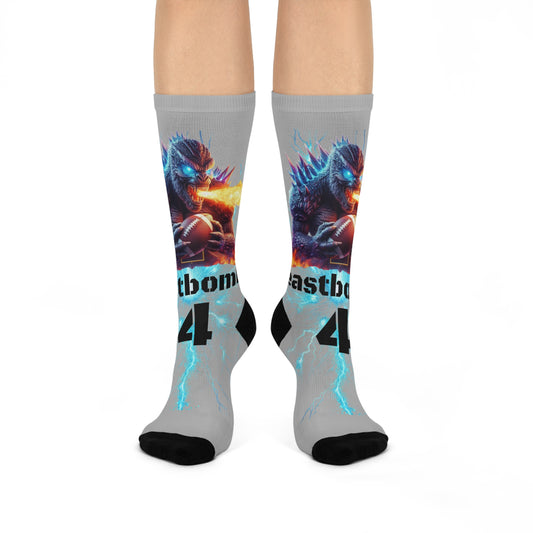 Bestbombs Monster Crew Socks, Comfortable for the Gamer, Cozy Everyday Wear, Unique Fashion Socks, Unisex Socks for All Ages