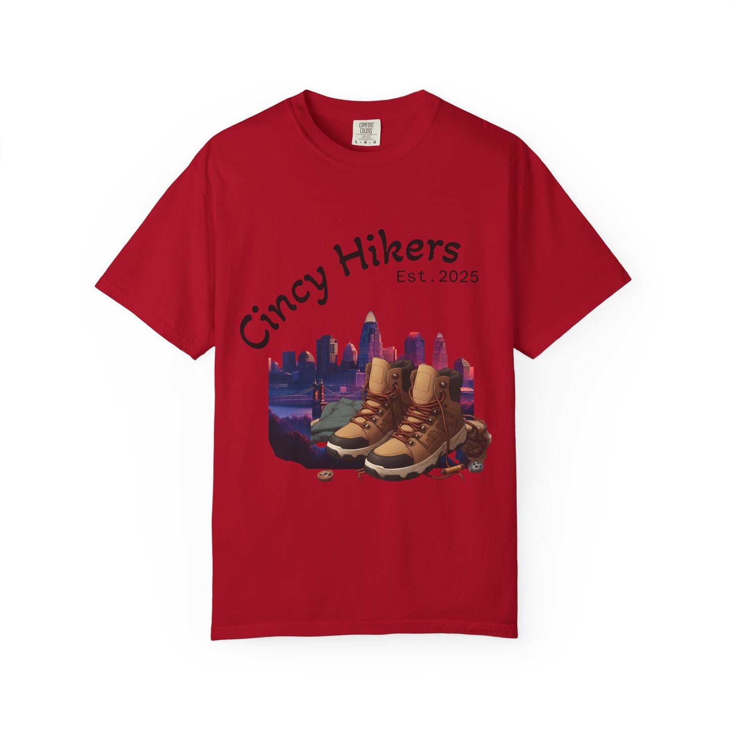 Cincy Hikers T-Shirt - Kicking Rocks Est. 2025 | Unisex Garment-Dyed Tee for Outdoor Enthusiasts