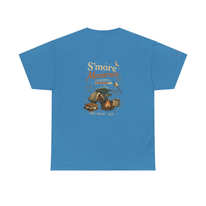 S'more Memories Camping T-Shirt – Retro Campfire Tent Graphic Tee