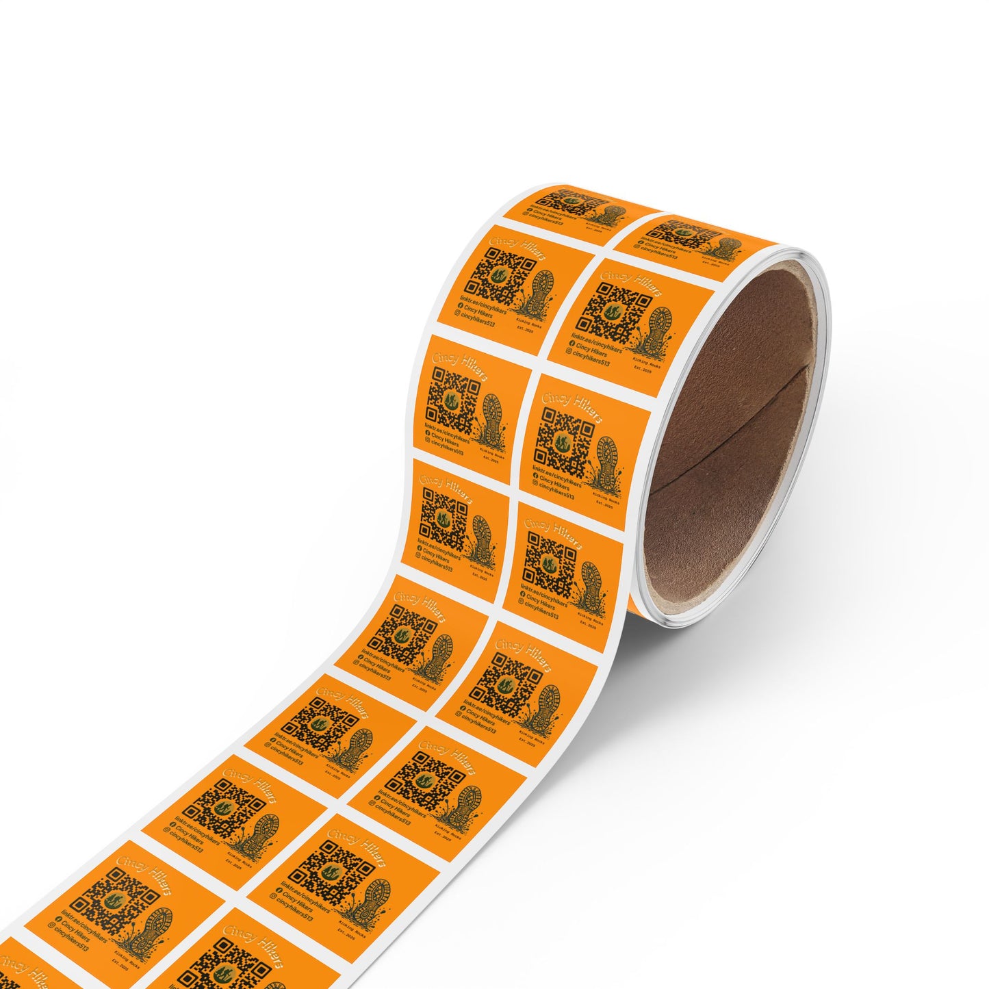 Cincy's Hiking Adventure Sticker Roll, Waterproof Hiking Labels, Custom QR Code Stickers for Outdoor Lovers, Nature Enthusiast Decor, [...]