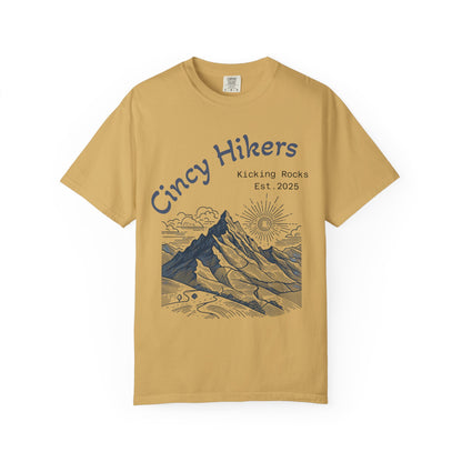 Cinci Hikers T-Shirt - Kicking Rocks Est. 2025 VerKi3 | Unisex Garment-Dyed Tee for Outdoor Enthusiasts