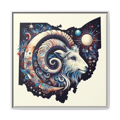 Ohio Ram Art Print - Colorful Framed Canvas Decor for Home & Office