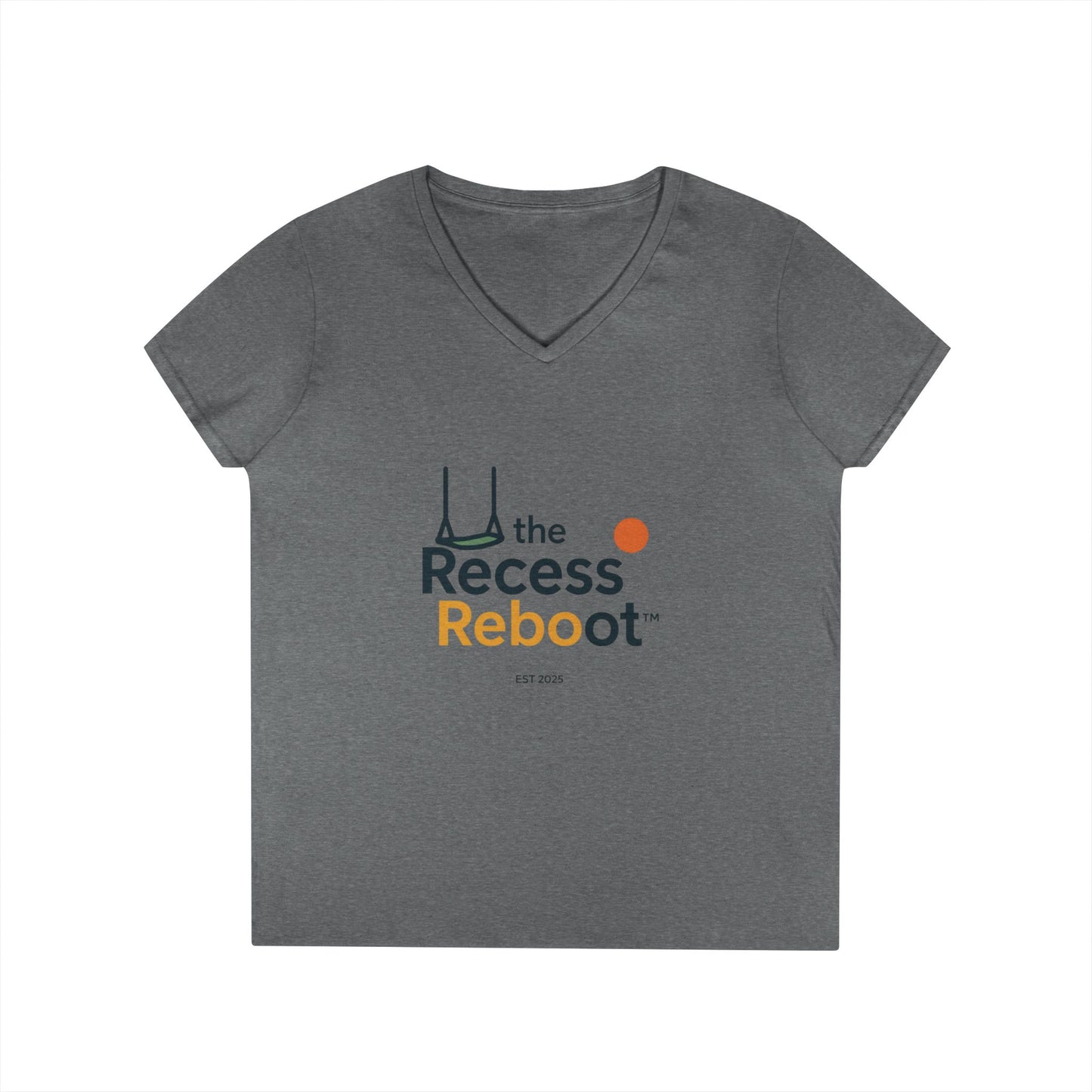 The Recess Reboot V-Neck Tee — "Reclaim Your Play" Women's T‑Shirt
